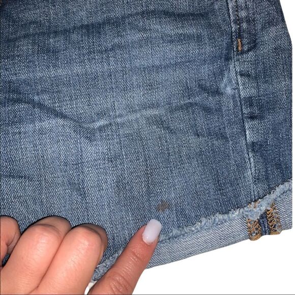 Madewell Denim Raw Edge Boyshorts Womens 24 Style C1737 Blue Jean Shorts - Picture 3 of 7